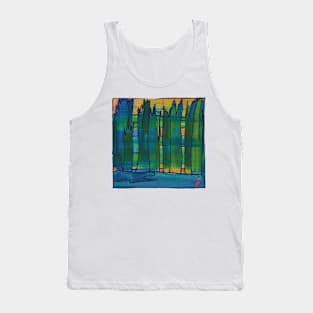 Liminal Space II in Blue and Green Sunrise Abstraction Tank Top